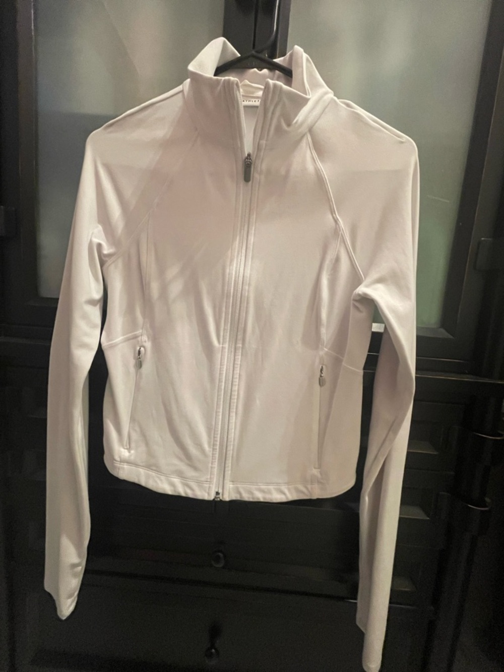 Athleta White Cropped Full-Zip Jacket